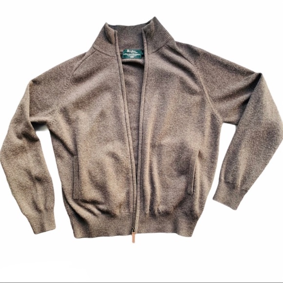 Bexley xios Lamb Wool Brown Gray Full Zip Front Sweater - Picture 3 of 15